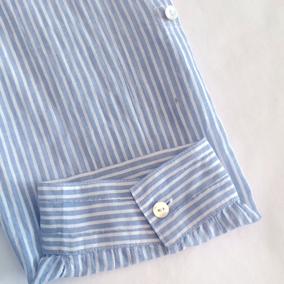 Chico’s Pinstripe Front Sheer Floral Back Shirt - Picture 16 of 16